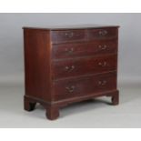 A George III mahogany chest of oak-lined drawers, height 100cm, width 108cm, depth 54cm.Buyer’s