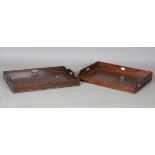 A 19th century mahogany butler's tray, the gallery with pierced handles, width 61cm, depth 46cm,