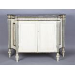 A late 20th century Neoclassical style painted side cabinet, height 91cm, width 121cm, depth 46cm.