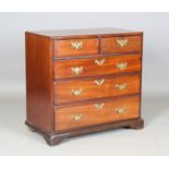 A George III mahogany chest of two short and three long drawers, height 82cm, width 86cm, depth