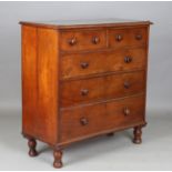 A late Victorian mahogany chest of cedar-lined drawers, height 115cm, width 112cm, depth 50cm.