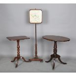 A Victorian mahogany rectangular tip-top wine table, height 68cm, width 51cm, together with