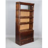 An early 20th century mahogany Globe Wernicke five-section glazed bookcase, height 188cm, width