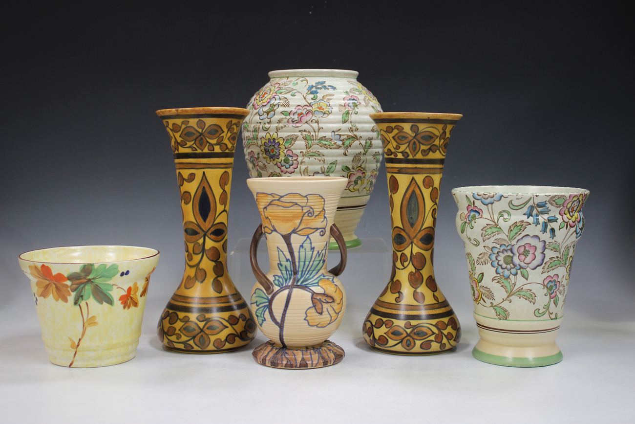 A large mixed group of mostly British art and decorative pottery, late 19th and 20th century,