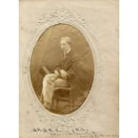 PHOTOGRAPH. An oval albumen-print photograph on a paper surround titled 'HRH The Prince of Wales
