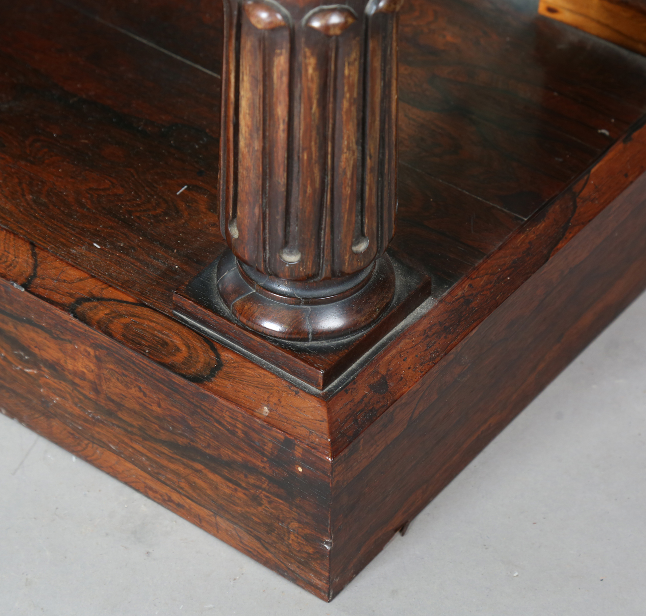 A pair of Regency rosewood pier tables, in the manner of Gillows of Lancaster, each white marble top - Image 9 of 22