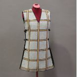 A Gucci tunic dress, in checked tweed and with black leather piping, label detailed 'Made in Italy