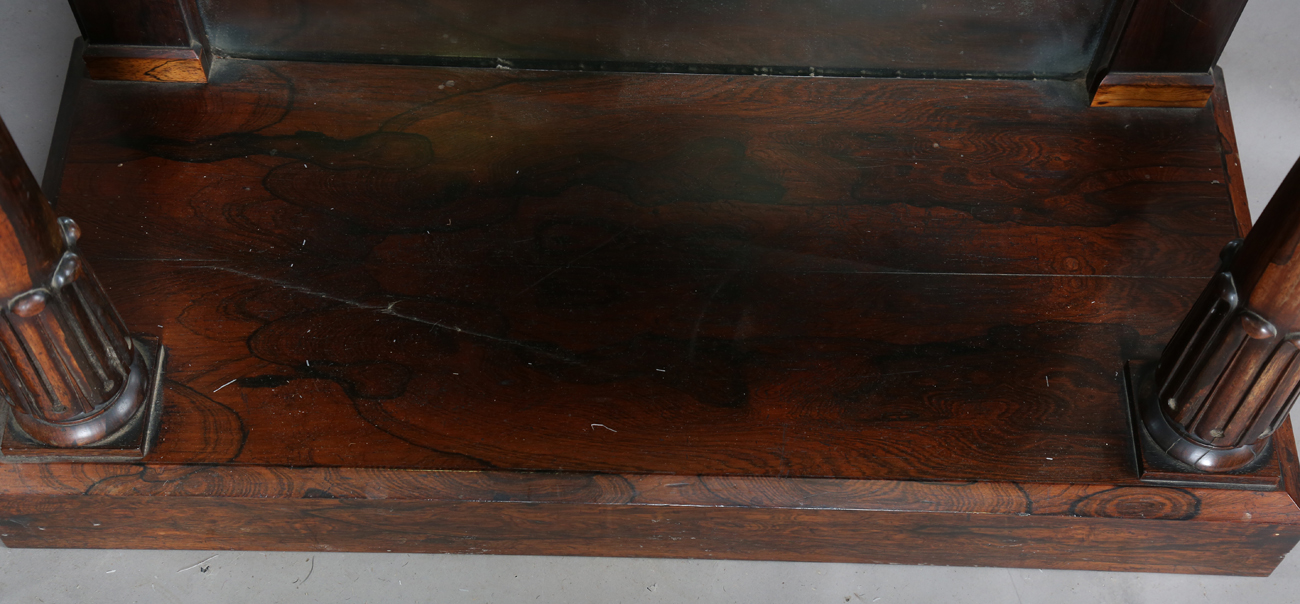 A pair of Regency rosewood pier tables, in the manner of Gillows of Lancaster, each white marble top - Image 5 of 22