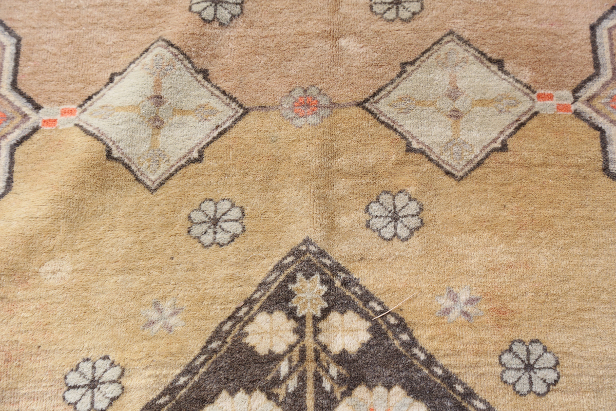 A South-west Persian rug, mid-20th century, the faded yellow field with two lozenge medallions, - Image 6 of 11