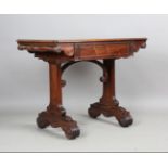 A fine Regency rosewood centre table, in the manner of Gillows of Lancaster, the frieze fitted