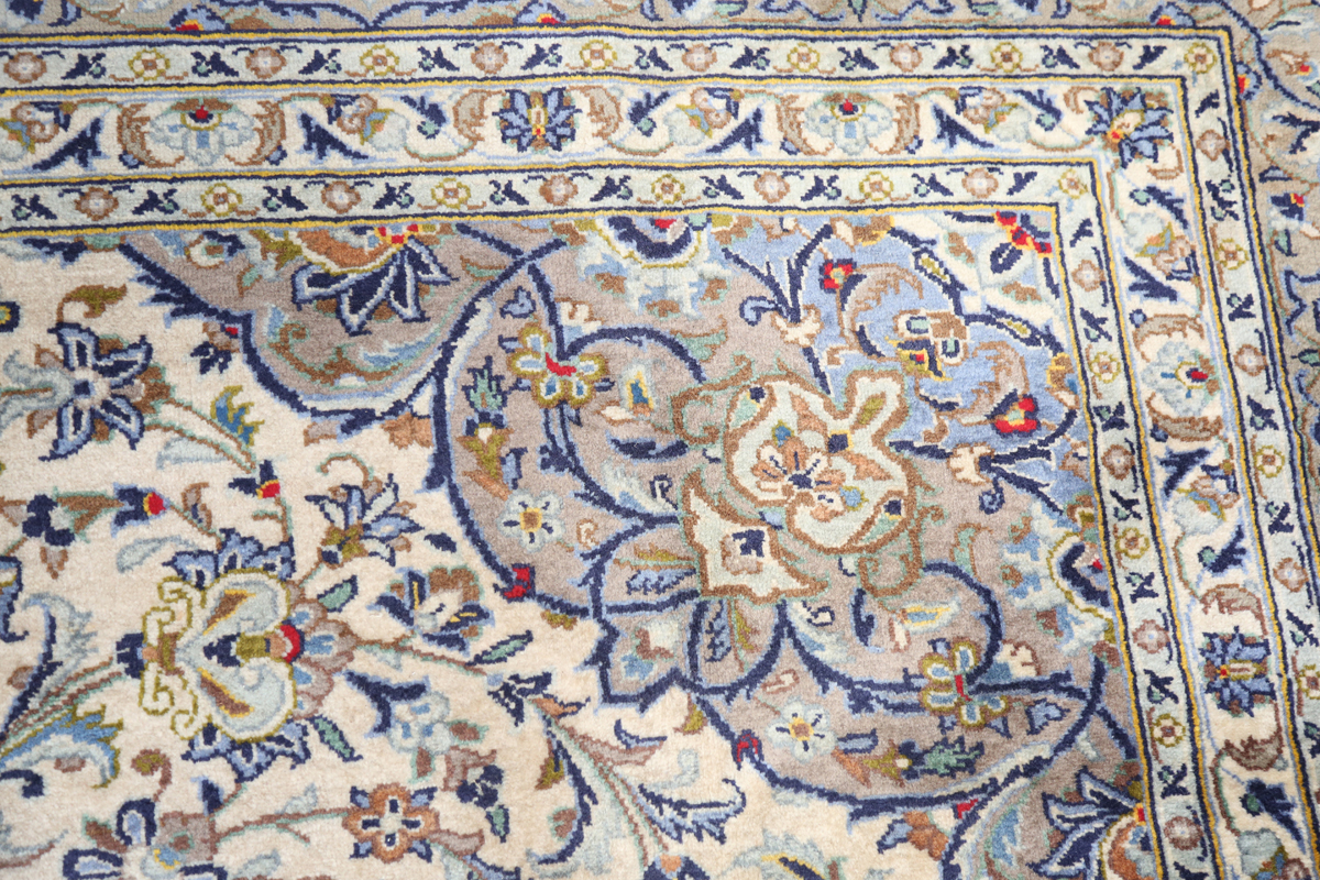 A fine Kashan carpet, Central Persia, mid/late 20th century, the ivory field with a shaped - Image 6 of 7