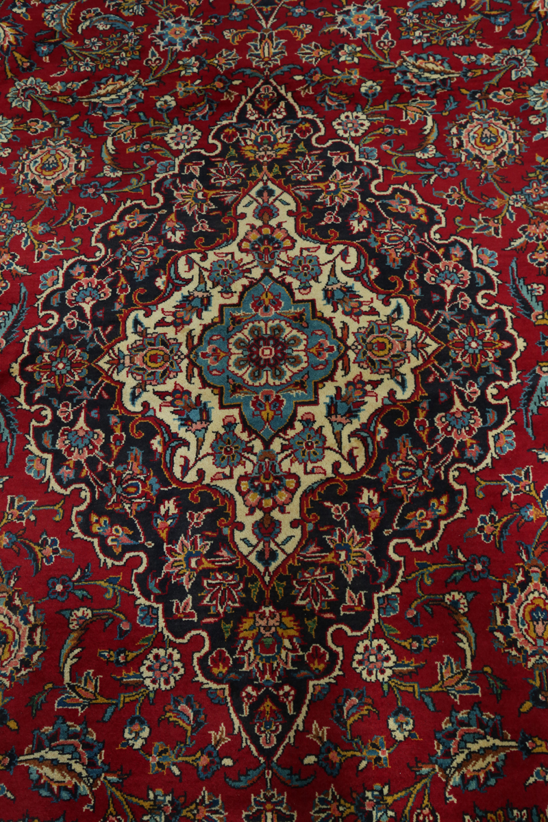 A Kashan carpet, Central Persia, mid/late 20th century, the red field with a shaped medallion, - Image 5 of 5