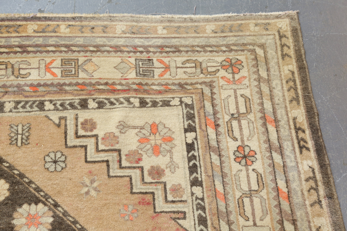 A South-west Persian rug, mid-20th century, the faded yellow field with two lozenge medallions, - Image 9 of 11