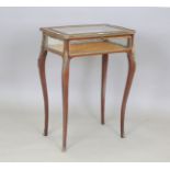 A late 19th/early 20th century mahogany and gilt metal mounted bijouterie table, height 80cm,