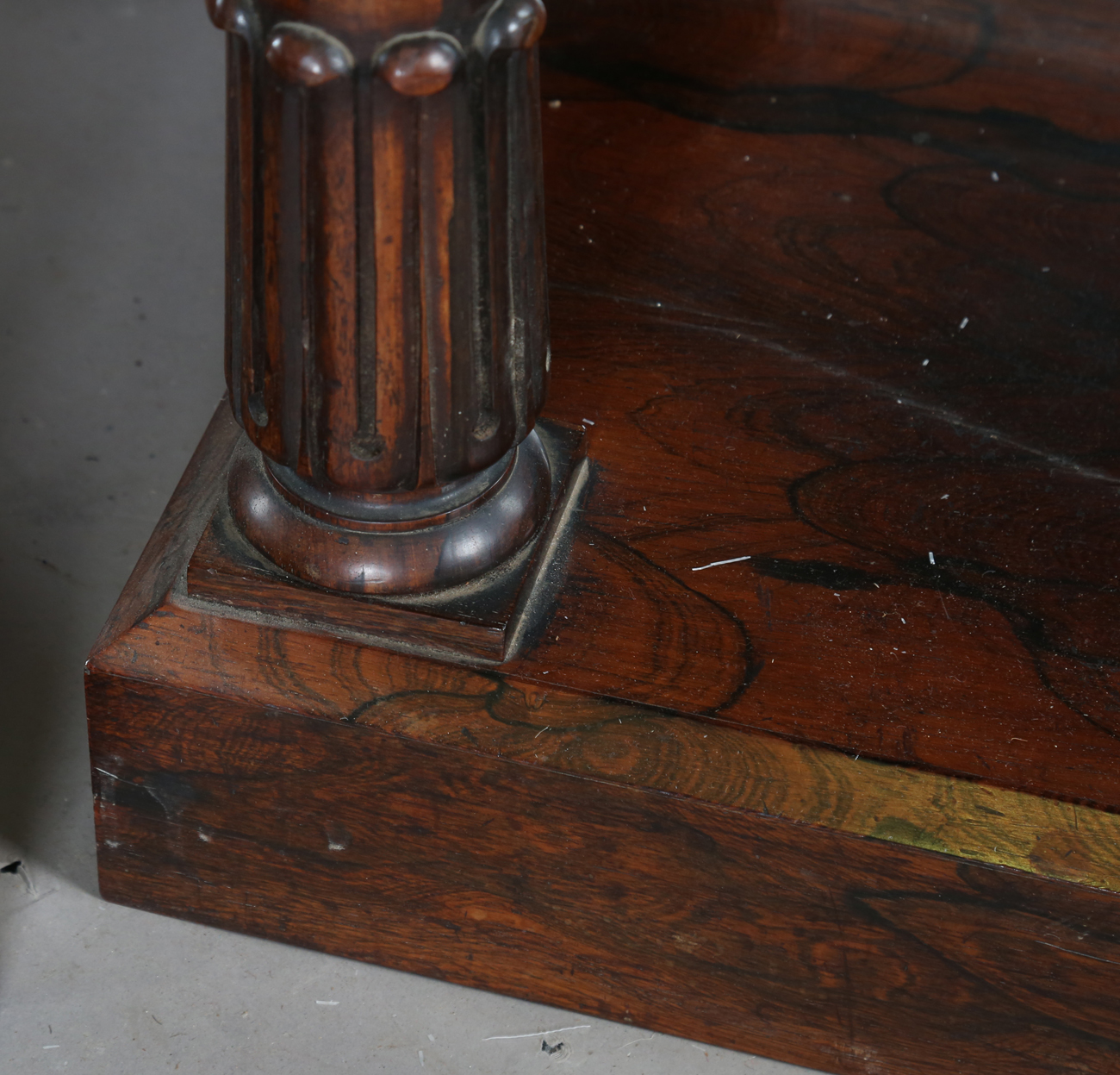 A pair of Regency rosewood pier tables, in the manner of Gillows of Lancaster, each white marble top - Image 6 of 22