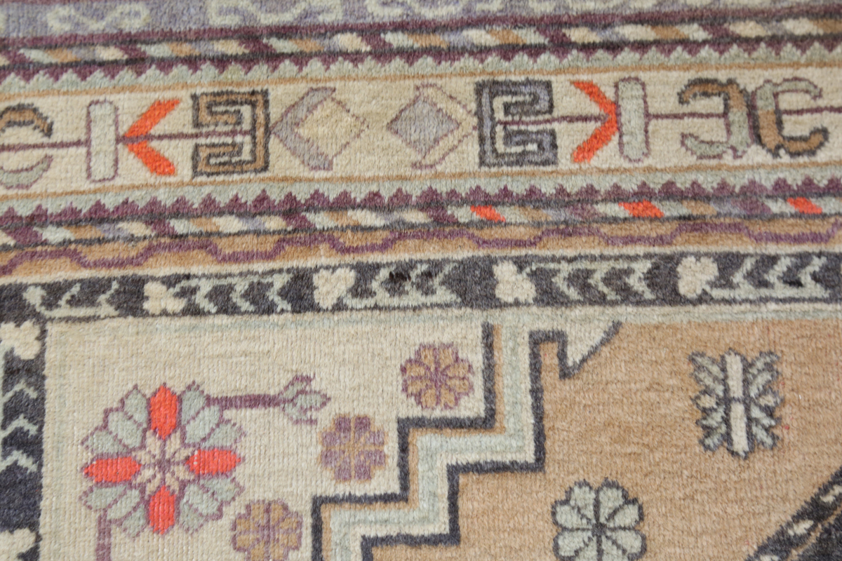 A South-west Persian rug, mid-20th century, the faded yellow field with two lozenge medallions, - Image 10 of 11