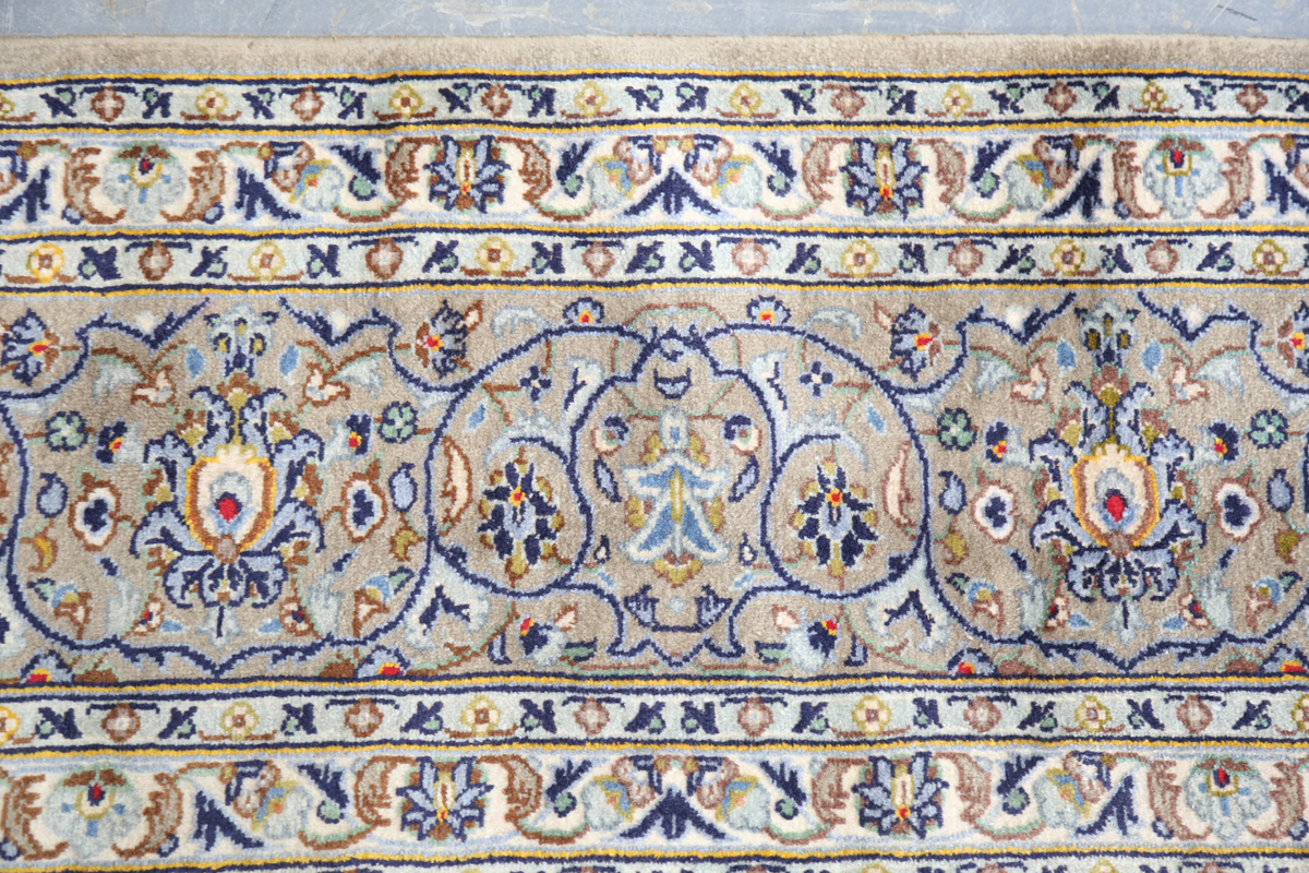 A fine Kashan carpet, Central Persia, mid/late 20th century, the ivory field with a shaped - Image 5 of 7