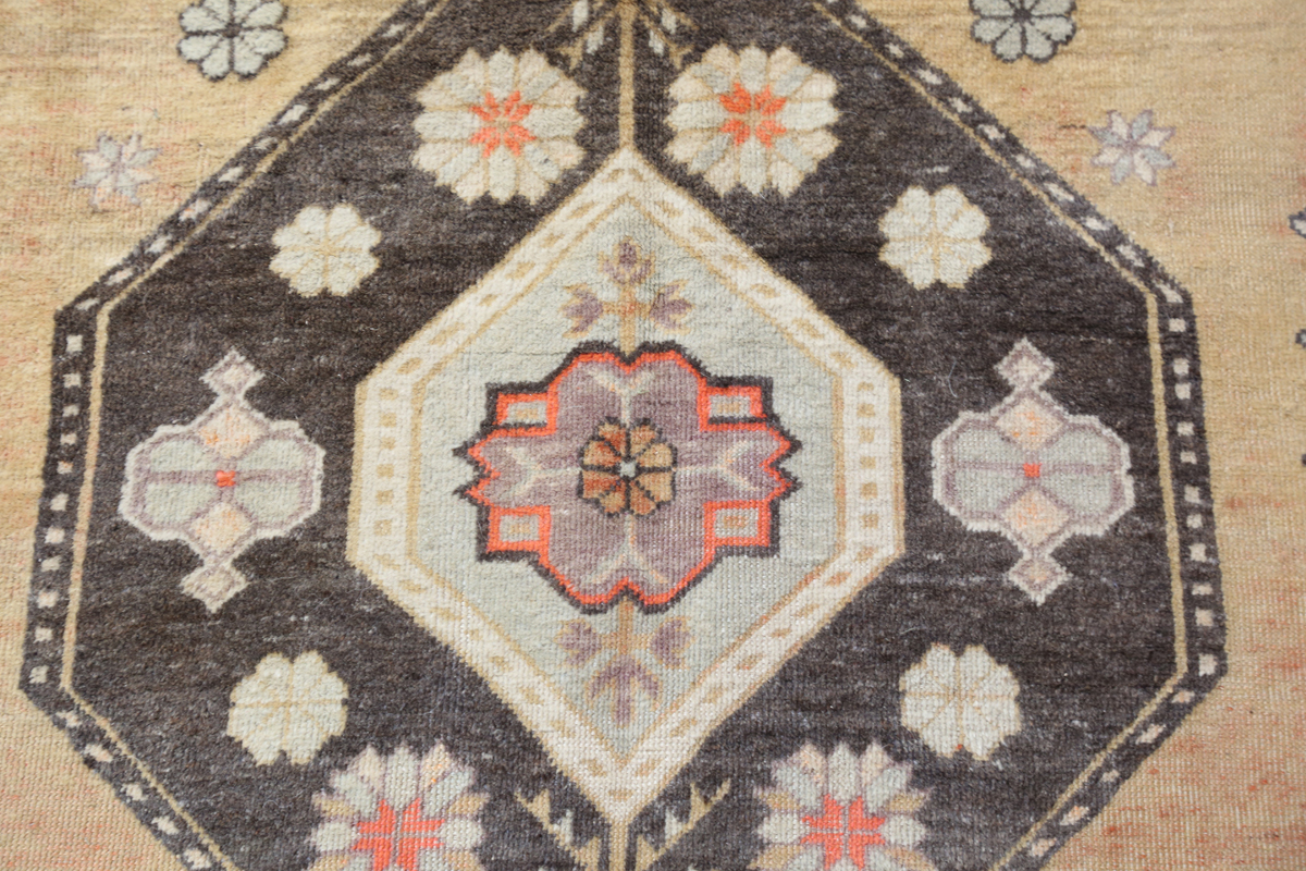 A South-west Persian rug, mid-20th century, the faded yellow field with two lozenge medallions, - Image 4 of 11