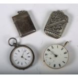 A mixed group of collectors' items, including a silver vesta case, a similar plated example, an