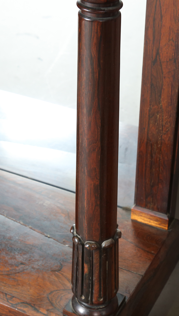A pair of Regency rosewood pier tables, in the manner of Gillows of Lancaster, each white marble top - Image 15 of 22