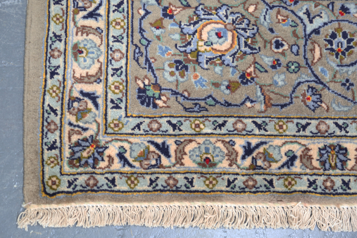 A fine Kashan carpet, Central Persia, mid/late 20th century, the ivory field with a shaped - Image 3 of 7