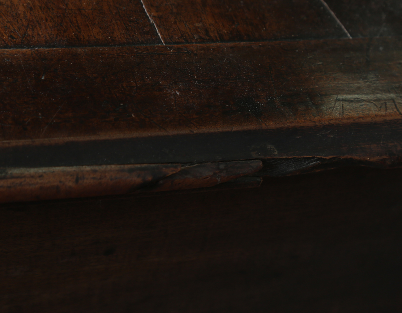 A George III mahogany trunk, the hinged lid above applied handles (one missing), raised on carved - Image 5 of 13