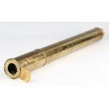 A 19th century lacquered brass single-draw telescope with sliding covers, extended length 106.8cm.