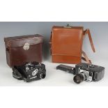 A Ditmar movie camera, leather cased, together with a Jelco Zoom 8 SE movie camera and other