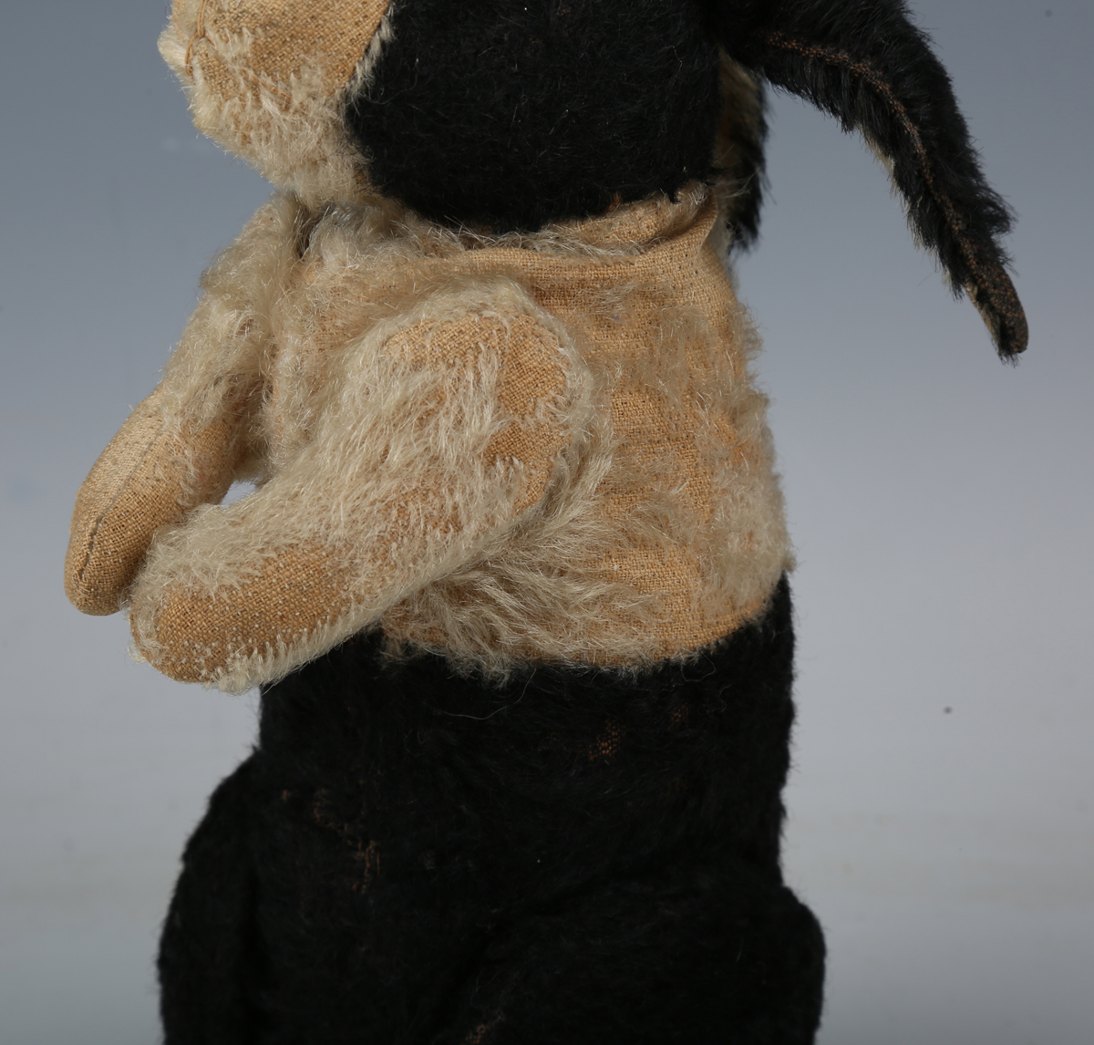 A Steiff mohair black and white rabbit, possibly Hollander Hase (Dutch Rabbit), with underscore - Bild 7 aus 8