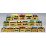 Thirty-five Matchbox Series 1-75 cars and racing cars, including two No. 27 Cadillac sedans, two No.