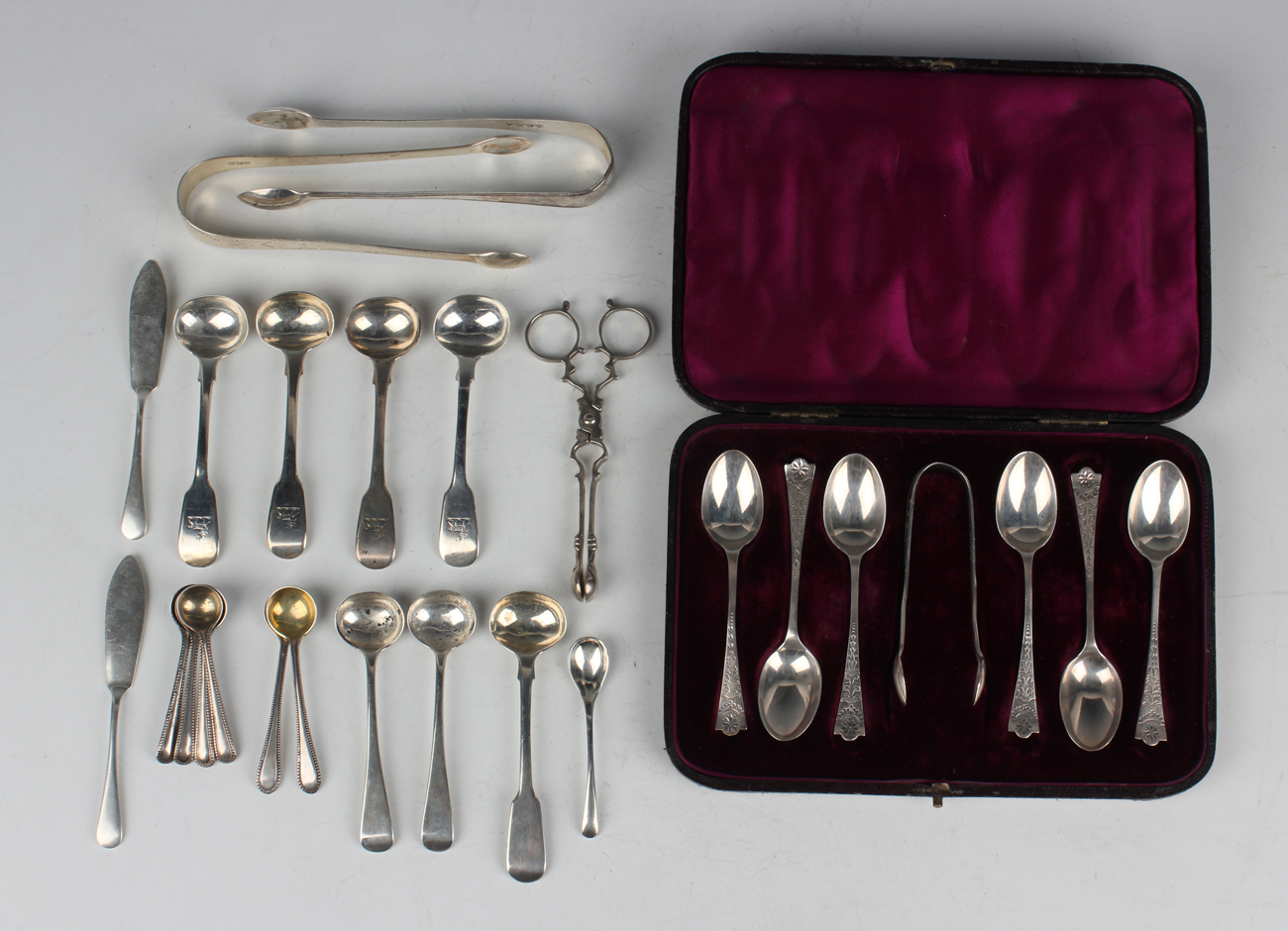 A pair of George V silver sugar nips with ring handles, Chester 1922 by Alfred Marston, length 12cm,