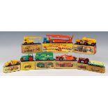 Five Matchbox King Size vehicles, comprising K-2 KW Dart dump truck, K-4 International tractor, K-