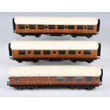 An Ace Trains gauge O C/4 set of three LNER 'teak' coaches with 'The Flying Scotsman' name plates,