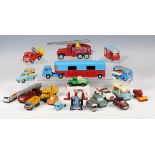 A collection of diecast vehicles, including three Corgi Toys Chipperfield's Circus vehicles, Dinky