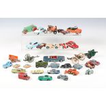 A collection of diecast vehicles, including Dinky Toys No. 189 Triumph Herald, No. 140 Morris