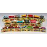 Thirty-six Matchbox Superfast vehicles, including No. 5 Lotus Europa, No. 8 Ford Mustang, No. 22