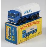 A Matchbox Series No. 32 tankwagon 'Aral', boxed (box lightly creased and scuffed).Buyer’s Premium