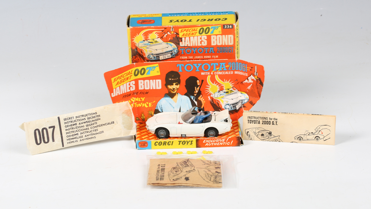 A Corgi Toys No. 336 James Bond Toyota 2000 GT, boxed with diorama, card packing, lapel badge, - Image 9 of 36