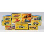 Twenty-seven Matchbox boxes for Superfast and 1-75 vehicles and a King Size No. 10 box (creases