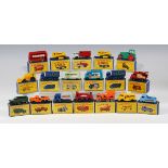 Twenty-eight Matchbox Series 1-75 commercial vehicles, including No. 1 diesel road roller, No. 3