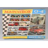 A Matchbox G-4 Race'n Rally set, boxed with cellophane wrap (cellophane torn, box creased and