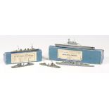Fifteen diecast waterline ships by TM (Tremo Models/Treforest Mouldings), including aircraft carrier