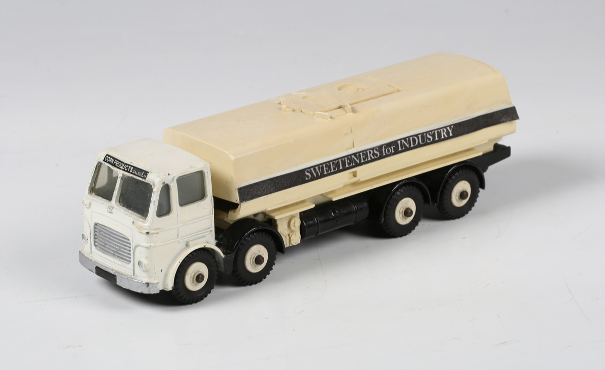 A Dinky Supertoys Leyland Octopus in Corn Products livery with white cab and tanker, black chassis