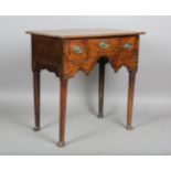 An 18th century and later elm lowboy, fitted with frieze drawers, height 78cm, width 79cm, depth