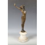 Paul Phillipe - 'The Awakening', an early 20th century French brown patinated bronze figure of a