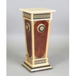 A modern Empire style display pedestal with gilt decorated borders, height 72cm, width 33cm.Buyer’