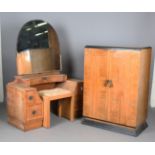 An Art Deco oak dressing table, in the manner of Betty Joel, height 151cm, width 114cm, together