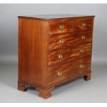 A George III mahogany chest of drawers, on bracket feet, height 98cm, width 108cm, depth 49cm.