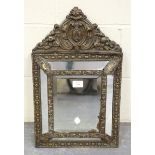 A 19th century Dutch brass mounted sectional wall mirror, 55cm x 33cm.Buyer’s Premium 29.4% (