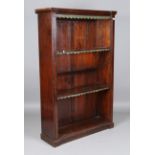 A Victorian rosewood bookcase, fitted with two adjustable shelves, height 182cm, width 117cm,